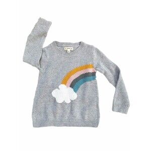 Tucker + Tate Girls Rainbow Cloud Sweater Size 4 Gray Color Cotton NWT